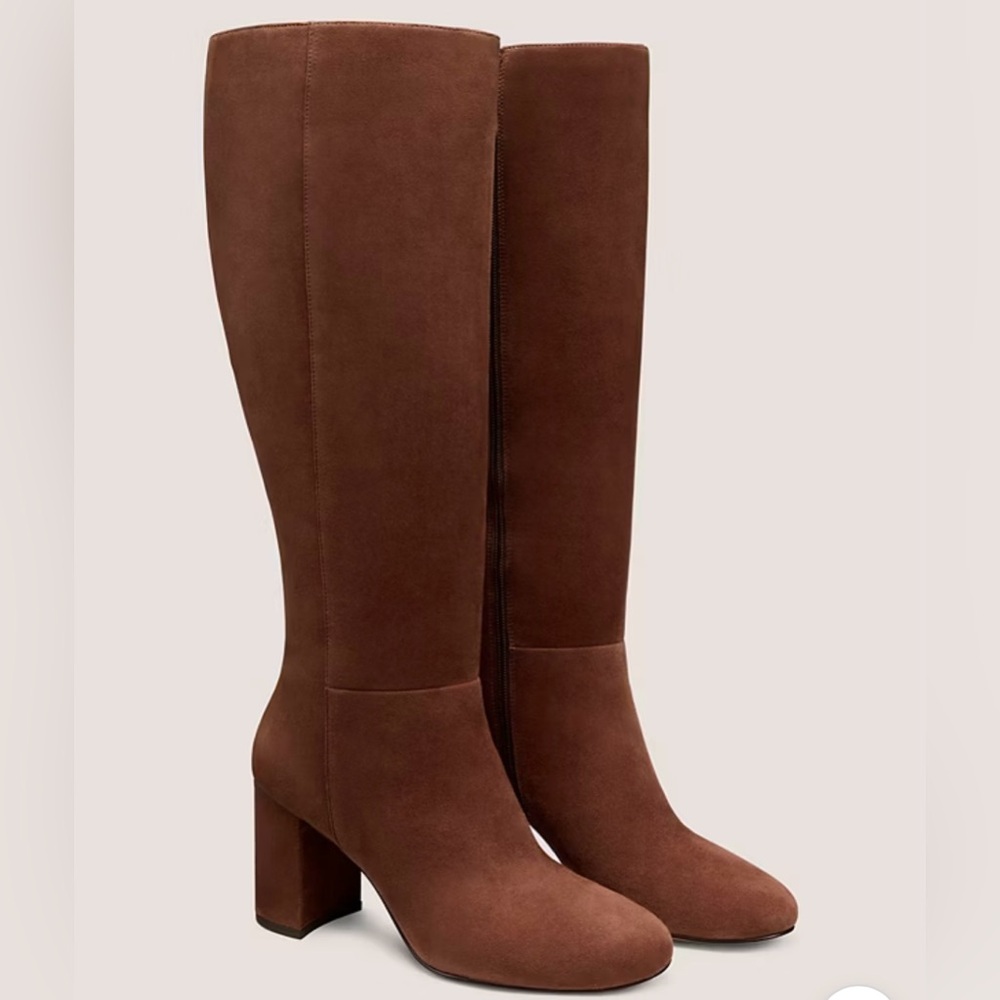 Stuart Weitzman Wynn Zip Boot 75 Chocolate Sz 8